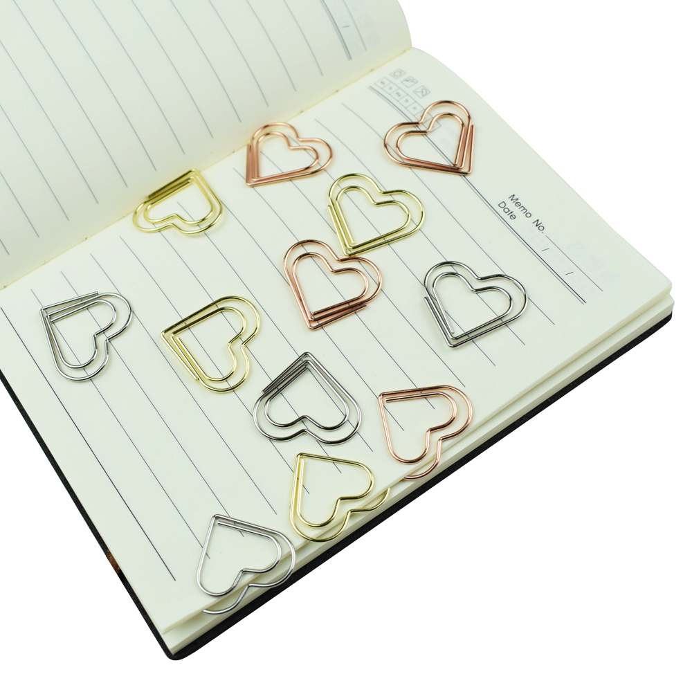 12-Piece Set Heart Paper Clips – обзор и цена Binder Clip Assorted