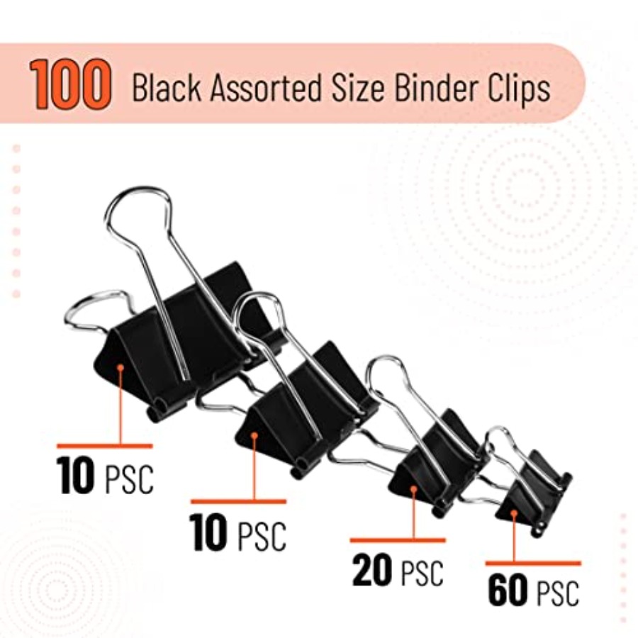 - Binder Clips, 100 pcs, Assor – обзор и цена Binder Clip Assorted