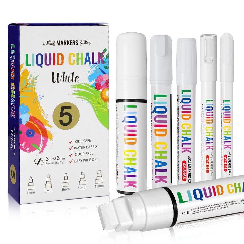 5pcs/set White Chalk Markers L – обзор и цена Whiteboard Marker Set