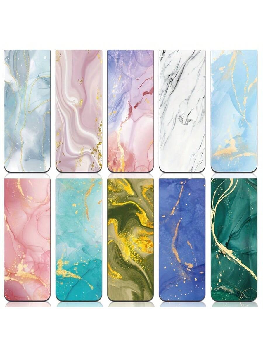 10pcs Assorted Marble Design M – обзор и цена Bookmark Magnetic Clip