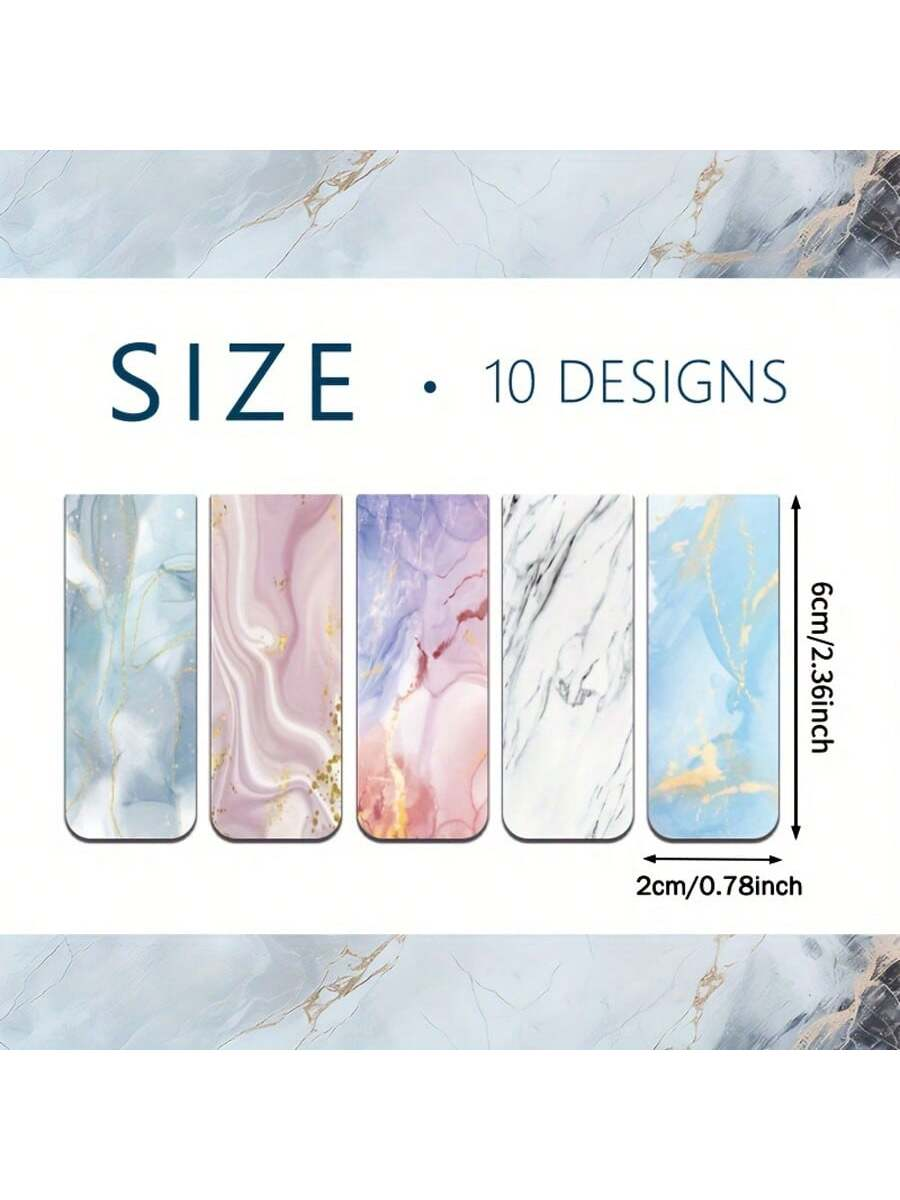 10pcs Assorted Marble Design M – обзор и цена Bookmark Magnetic Clip