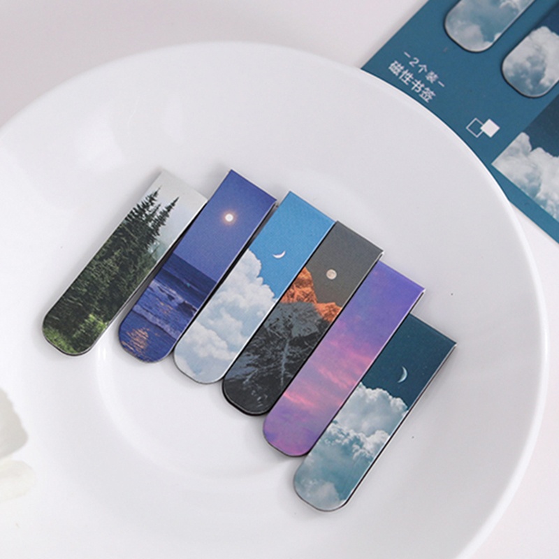 2Pcs Landscape Themed Magnetic – обзор и цена Bookmark Magnetic Clip