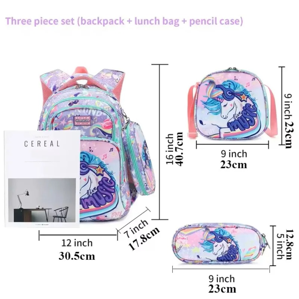 3PCS Kids Backpack Set Unicorn – обзор и цена Pencil Case Large