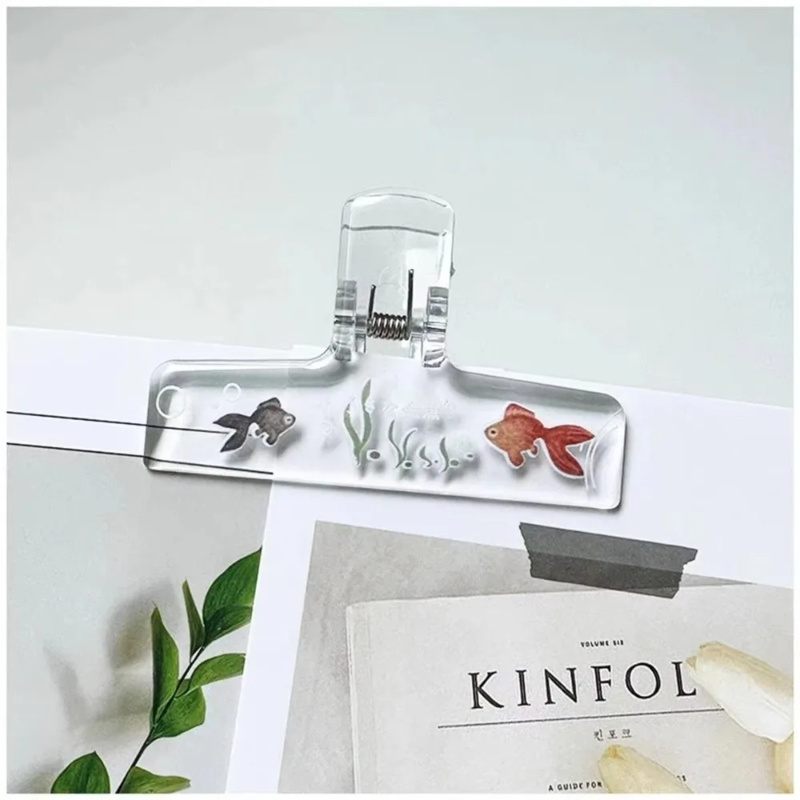1PC Transparent Acrylic Goldfi – обзор и цена Binder Clip Assorted