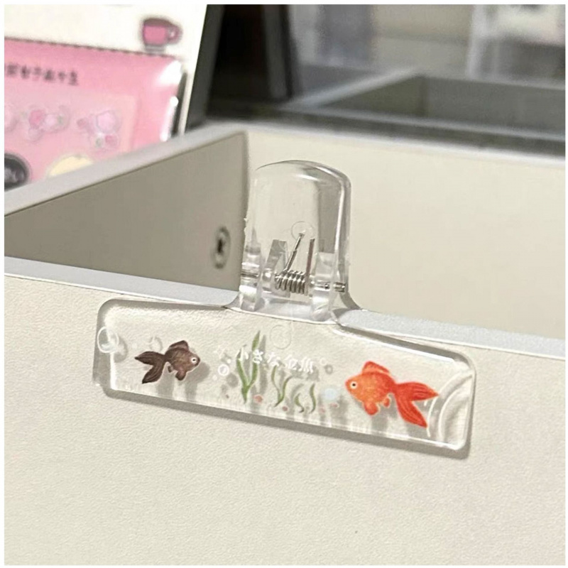 1PC Transparent Acrylic Goldfi – обзор и цена Binder Clip Assorted