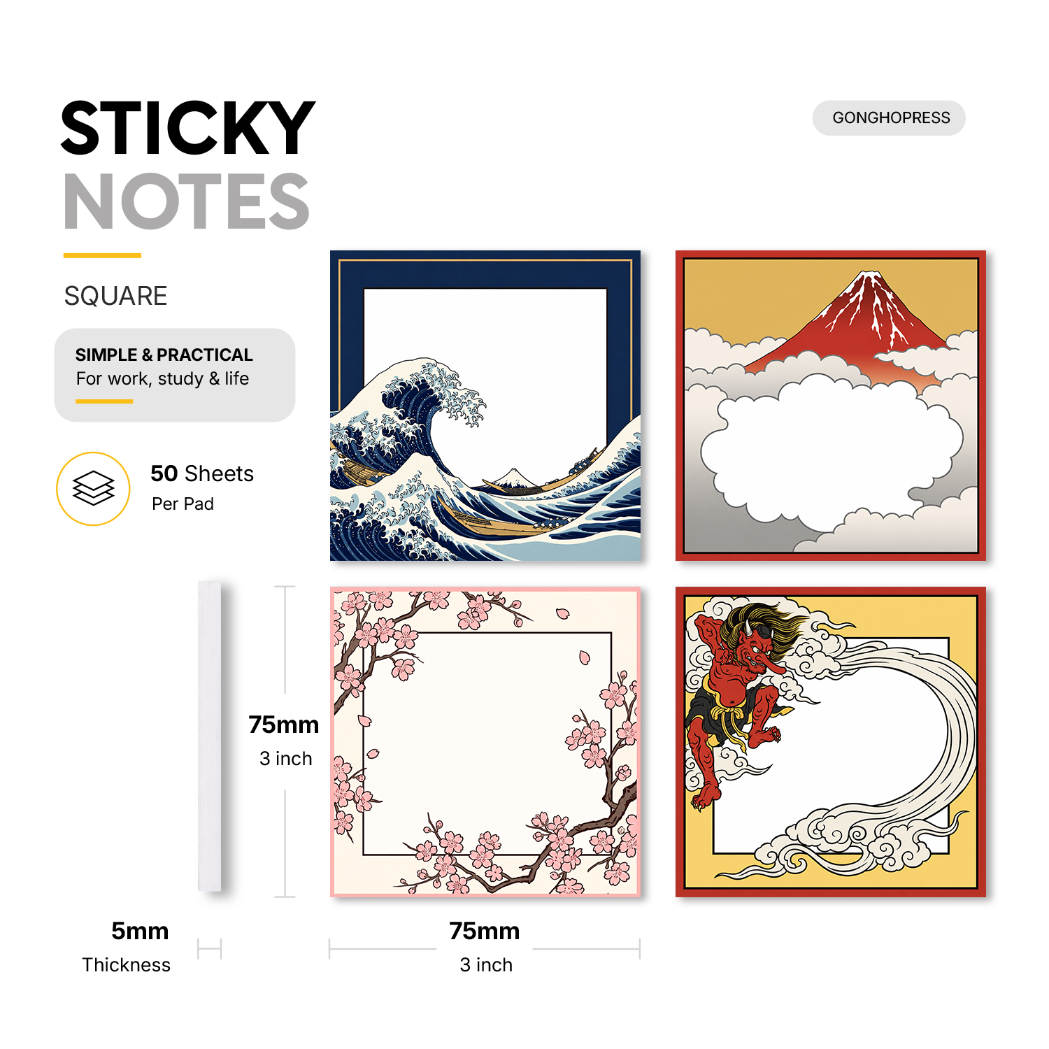 4pcs Japanese Style Sticky Not – обзор и цена Total Stationery & Office Supply