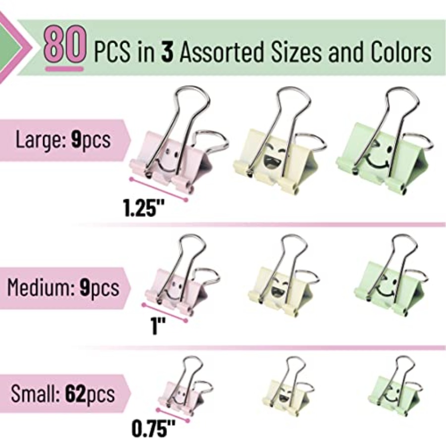 - Cute Binder Clips, 80 pcs, A – обзор и цена Binder Clip Assorted