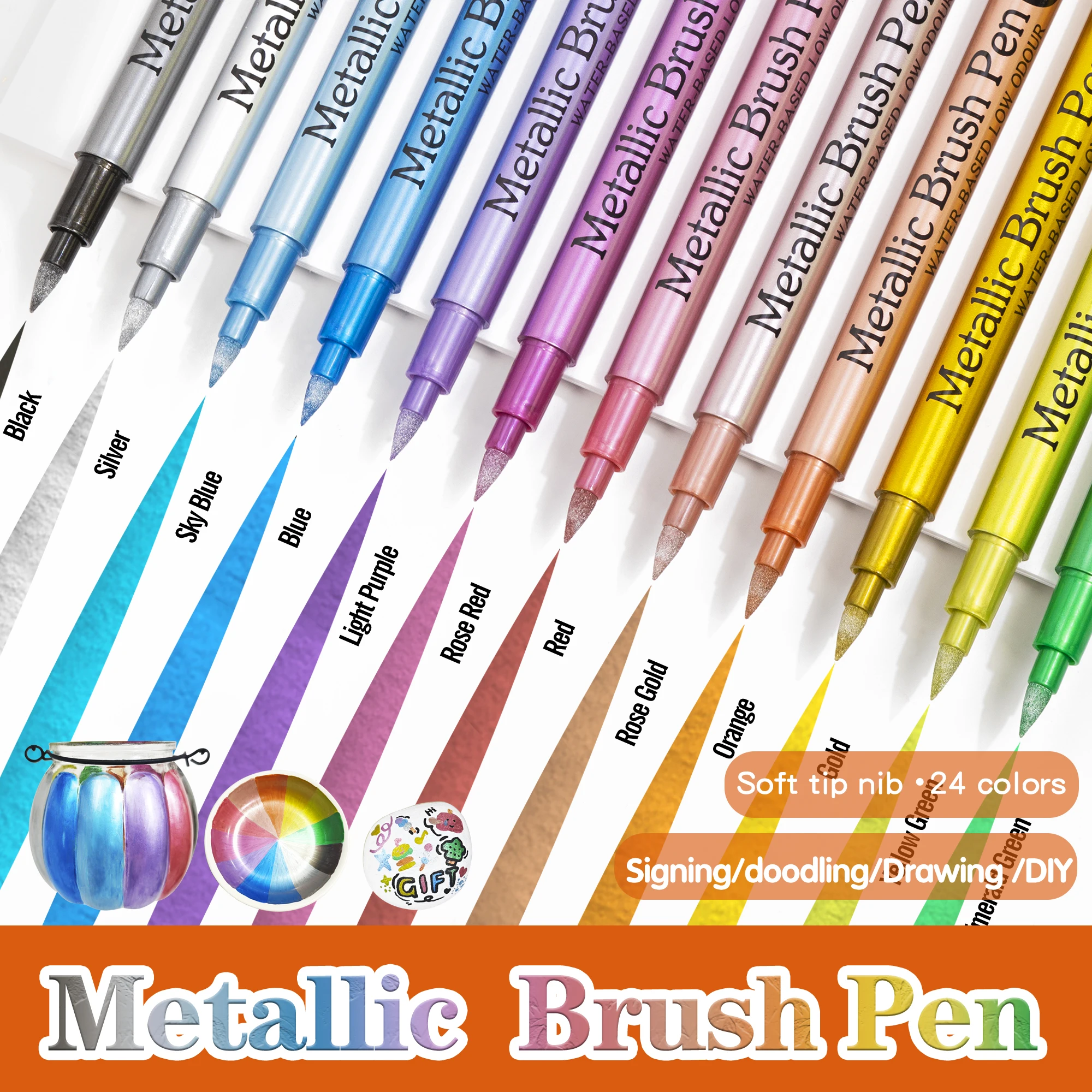 24 Colors Metallic Acrylic Pai – обзор и цена Whiteboard Marker Set