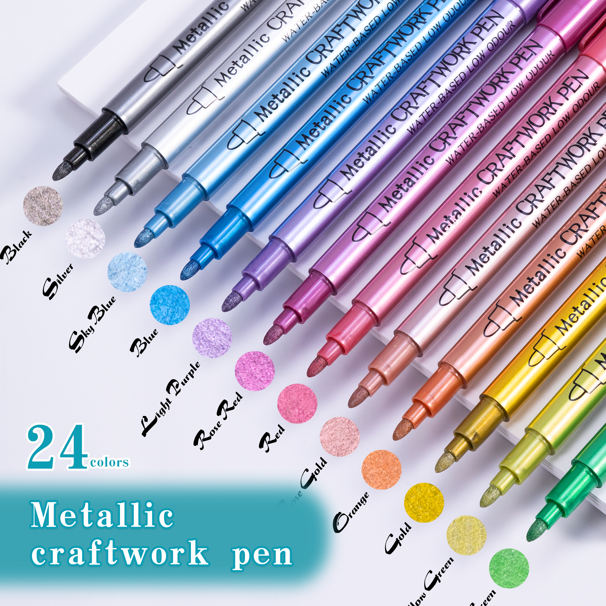 24 Colors Metallic Acrylic Pai – обзор и цена Whiteboard Marker Set