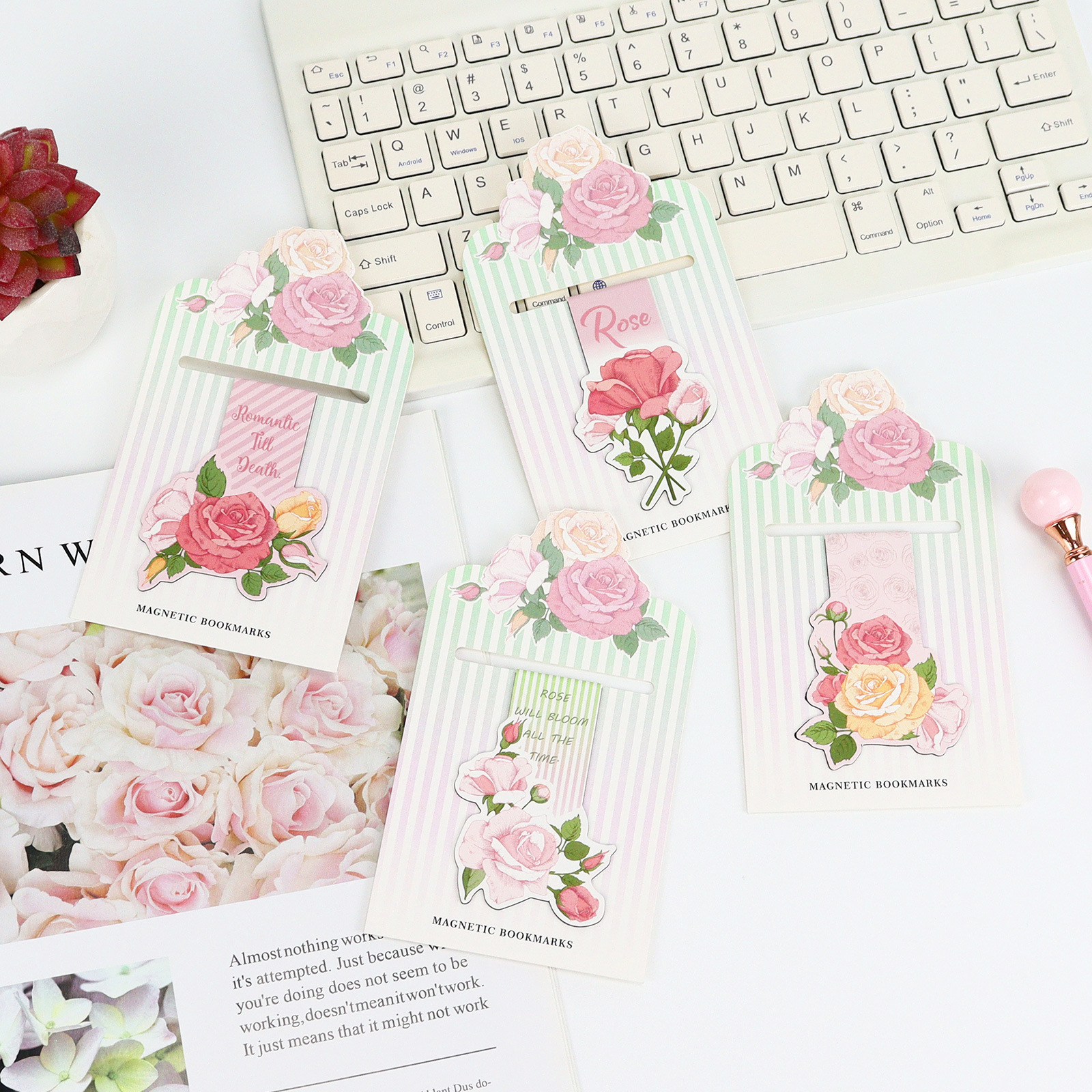 Pink Rose Blossom Alien Magnet – обзор и цена Bookmark Magnetic Clip