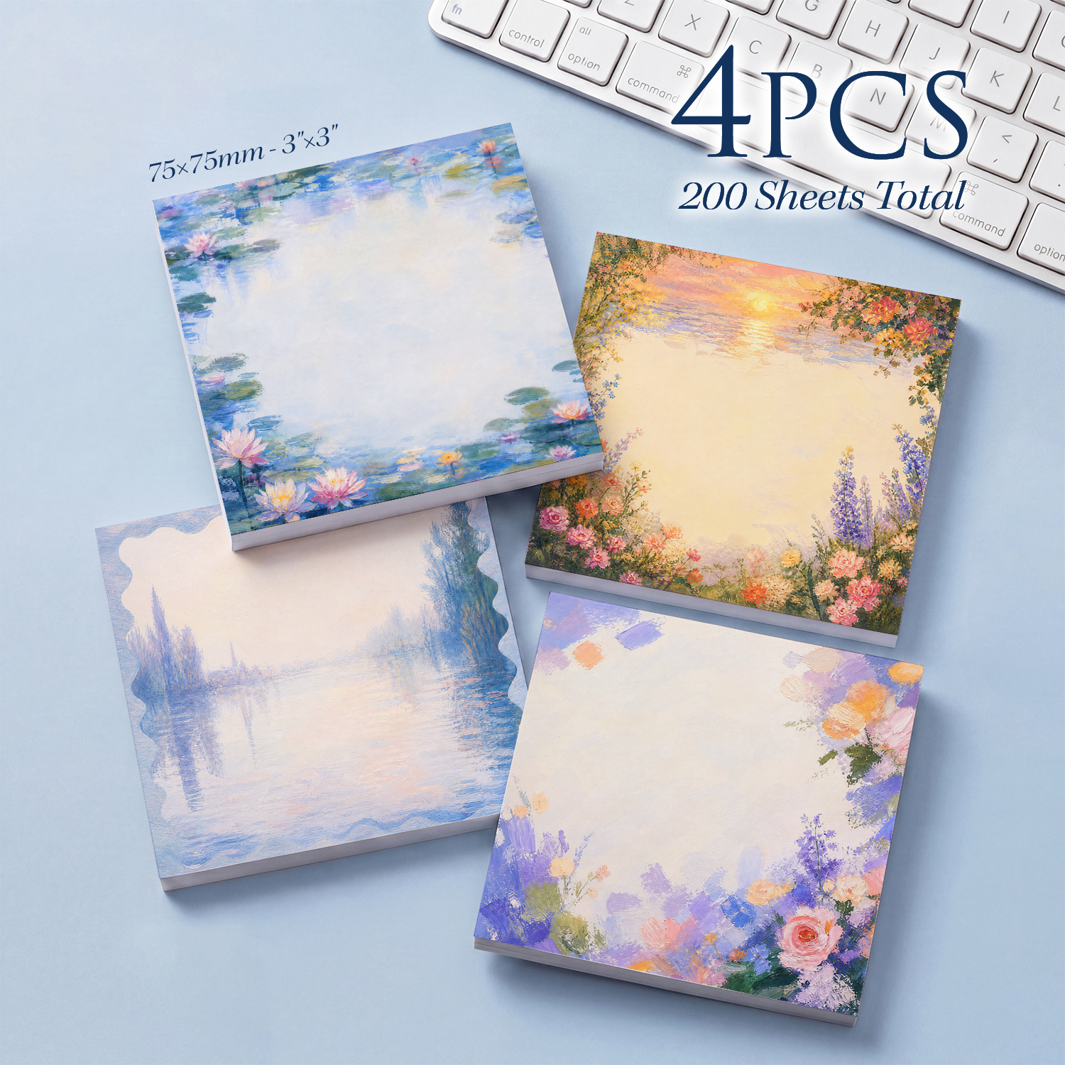 4pcs Impressionist Floral Stic – обзор и цена Total Stationery & Office Supply