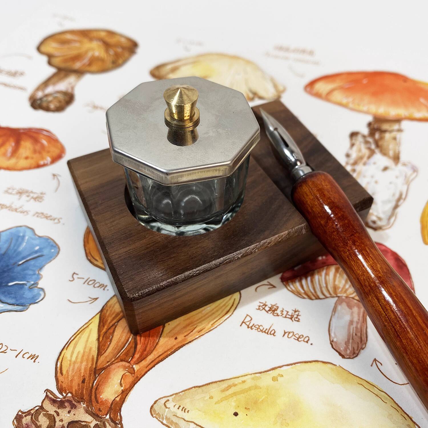 Ink Base Pen Rest Wooden Stand – обзор и цена Calligraphy Ink Bottle