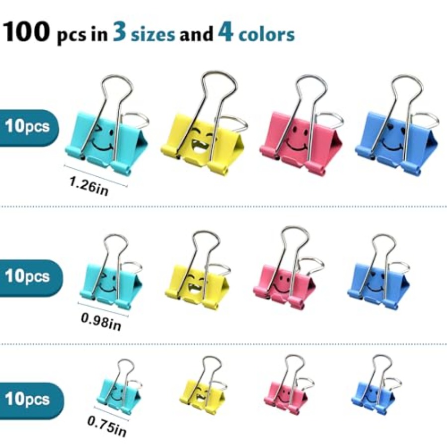 100 Pack Binder Clips Paper Cl – обзор и цена Binder Clip Assorted
