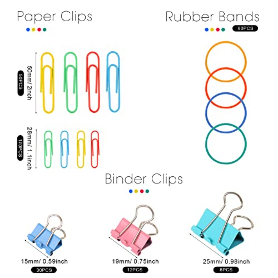 300 Pcs Binder Clips, Rubber B – обзор и цена Binder Clip Assorted