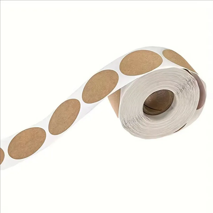 500 Pcs / 1 Roll ，kraft Round  – обзор и цена Sticker Label Roll
