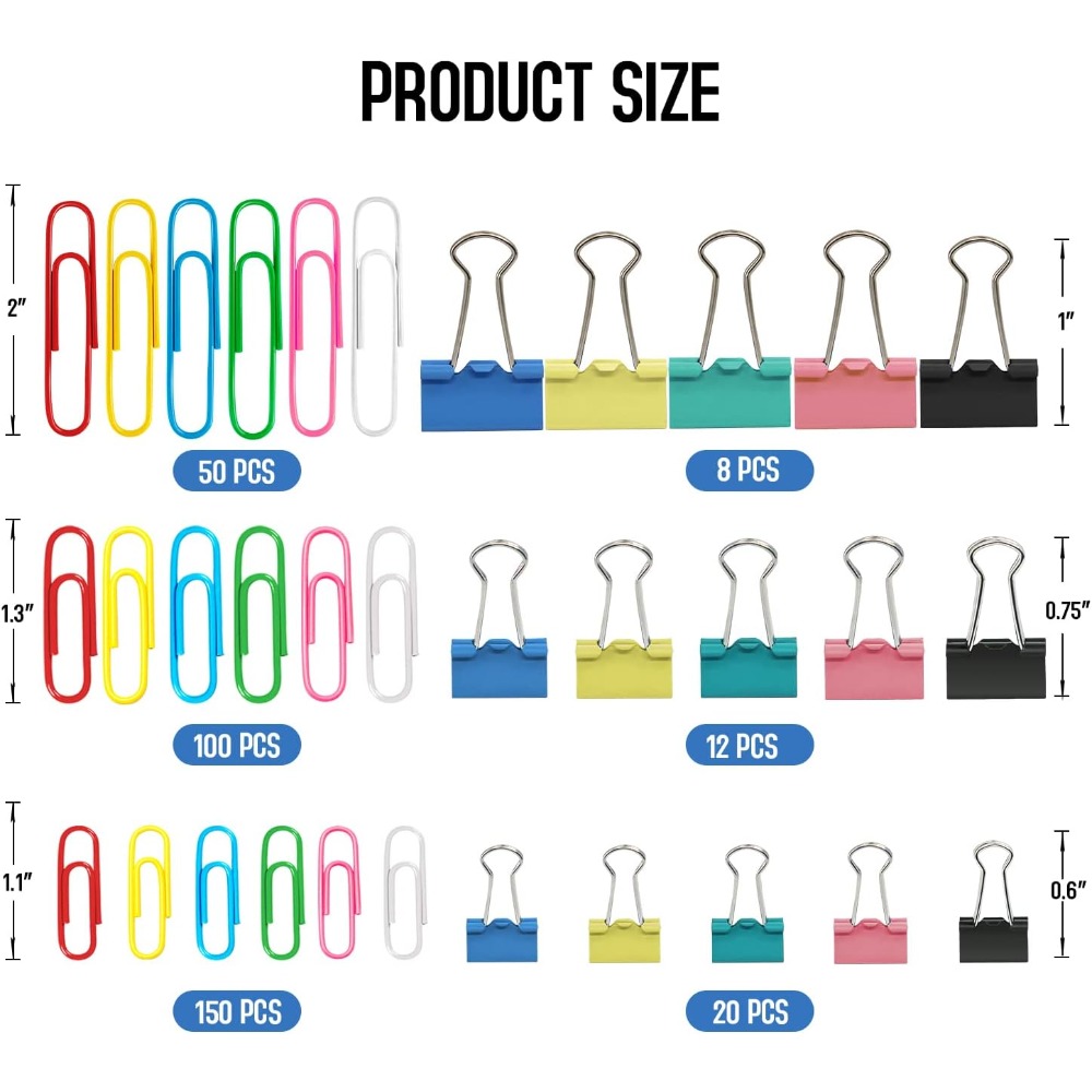 340PCS Colorful Paper Clips &  – обзор и цена Binder Clip Assorted