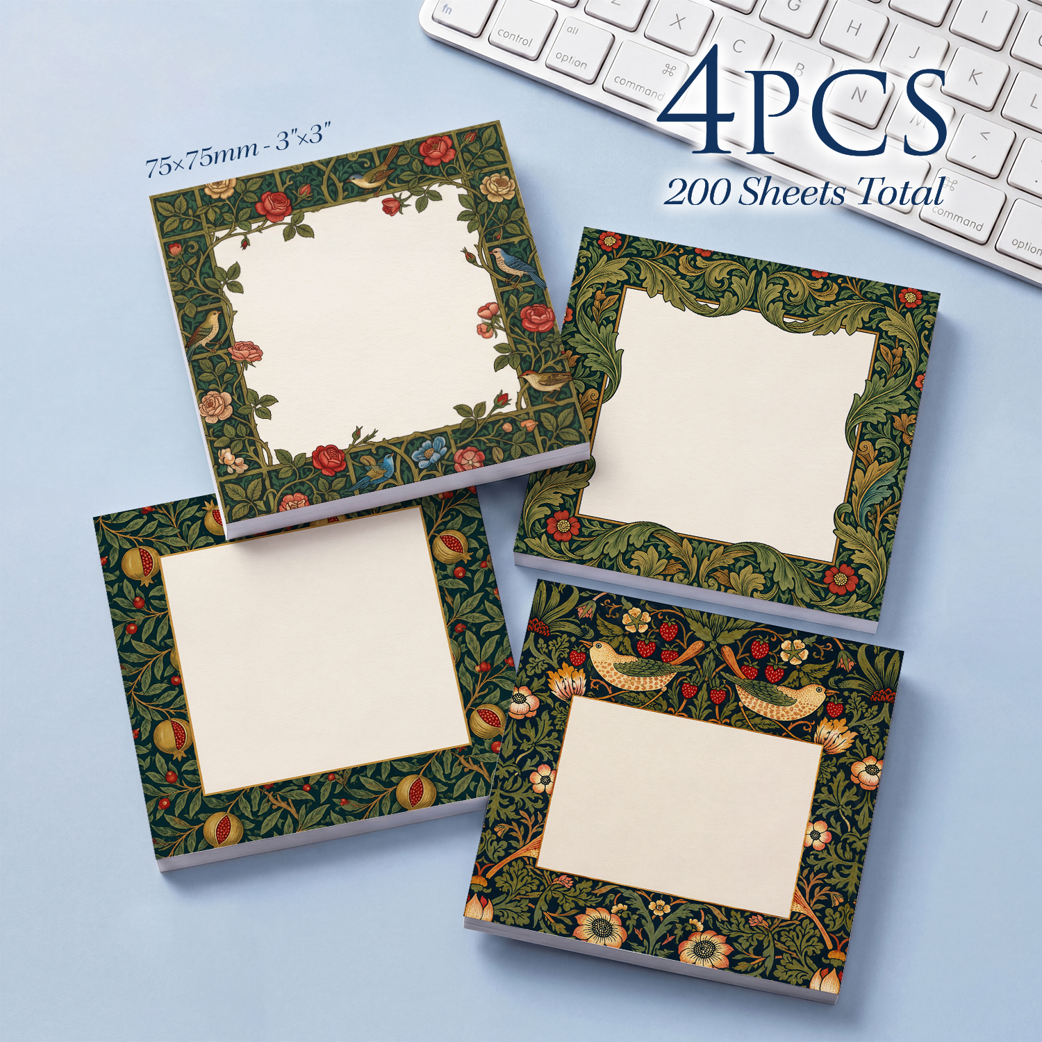 4pcs Vintage Floral Sticky Not – обзор и цена Total Stationery & Office Supply